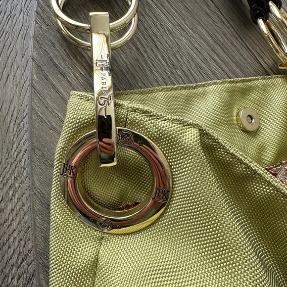 Chartreuse Tote With Brown Leather Strap - Picture 6 of 9